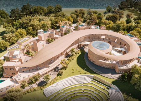 Charred Wooden Shingles and Adobe Create a Multifunctional Coastal Space