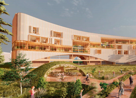 Charred Wooden Shingles and Cross-Laminated Timber Shape a Sustainable Student Complex