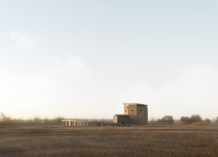 Circular Space Enveloped in Natural Light with Stone and Wood Integration