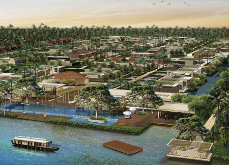 Charred Shingles and Reclaimed Wood Enhance Eco-Friendly Lodge Amidst Kerala's Backwaters