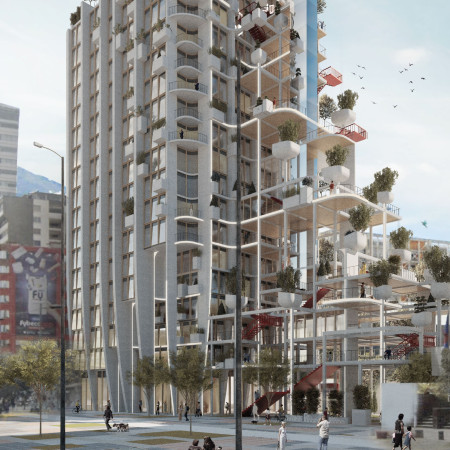 Vertical Gardens and Solar Windows in a Sustainable Mixed-Use Development