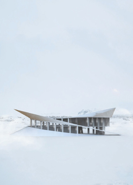 Curvilinear Glass Facade and Natural Stone Integration in an Eco-Friendly Winter Retreat