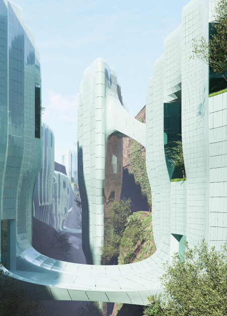 Ecological Corridors Wrapped in Transparent Glass and Sustainable Wood Within a Community Hub