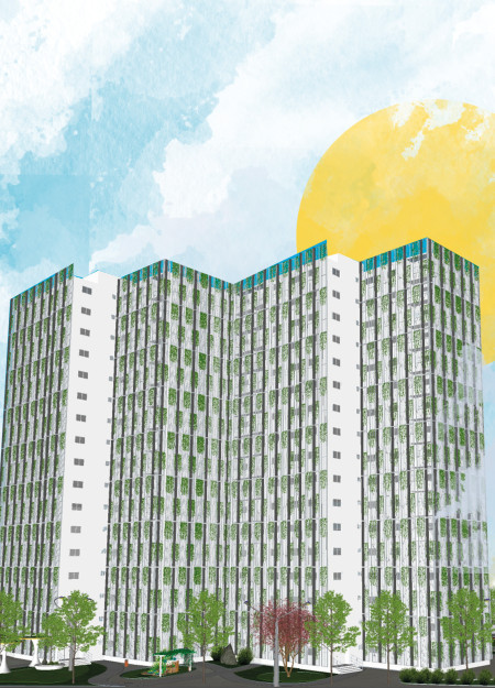 Charred Wooden Shingles and Reinforced Spaces for Safe Community Living