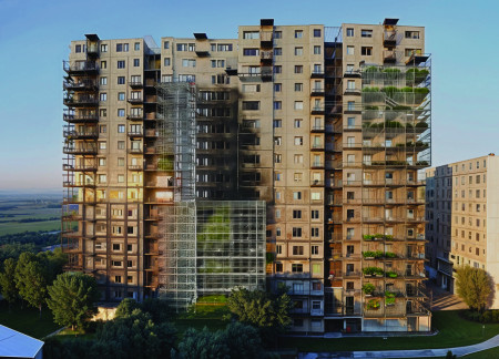 Modular Scaffolding Enhanced by Greenery and Sustainable Materials in Urban Regeneration