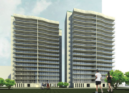 Curvilinear Facades and Moveable Panels Enhance Sustainable Living in a Resilient Urban Setting