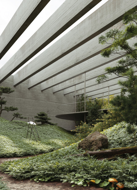 Microclimates Created with Reinforced Concrete and Natural Stone for a Living Ecosystem