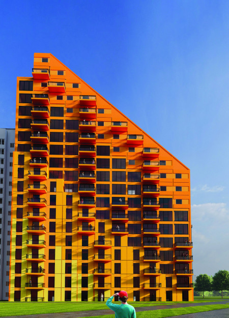 Modular Housing Emphasizing Double-Glazing and Vibrant Fa&ccedil;ade for Community Resilience