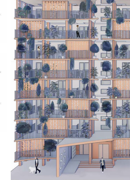 Cultural Motifs and Recycled Wood Define Modular Living Spaces in Urban Revitalization