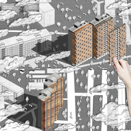 Charred Wooden Shingles and Cross-Laminated Timber Create Resilient Housing Solution in Conflict Zones