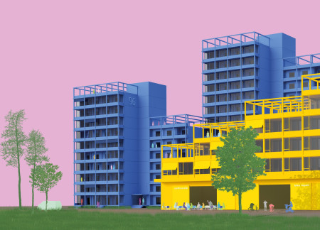 Charred Wood Shingles and Laminated Timber Create Multifunctional Community Spaces in Urban Renewal