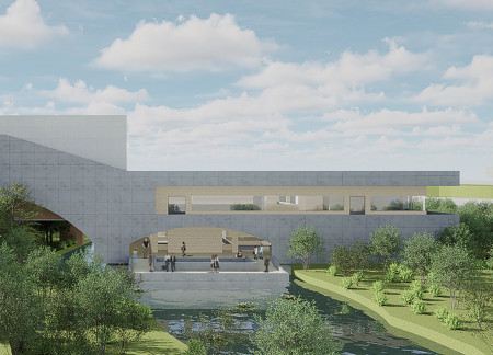 Underwater Meditation Spaces Crafted with Natural Stone and Fluid Concrete Forms