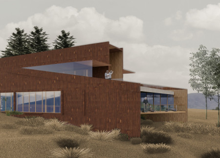 Weathered Timber Retreat Featuring Natural Stone Pathways for Contemplative Reflection