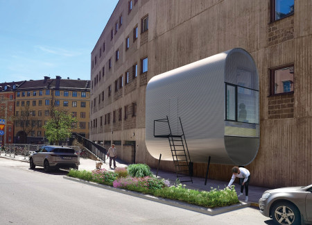 Modular Living Spaces with Recyclable Materials Integrated into Urban Contexts