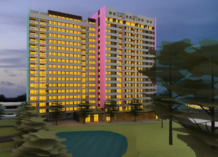 Charred Wooden Shingles and Concrete Facades Enhance Urban Community Resilience