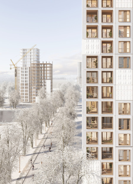 Charred Wooden Shingles and Cross-Laminated Timber Create Community-Centric Living Spaces