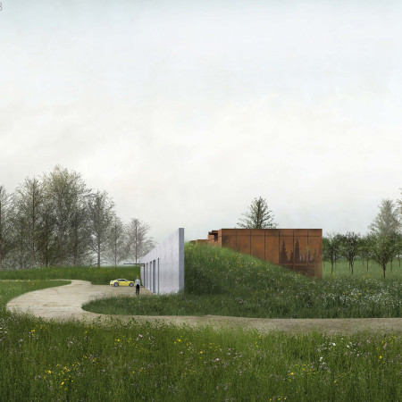 Subterranean Structure Embracing Corten Steel and Concrete with Integrated Hydroponics