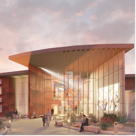 Curvilinear Forms and Charred Wooden Shingles in Communal Gathering Spaces