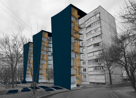 Charred Cedar Facades Complement Prefabricated Community Housing Modules