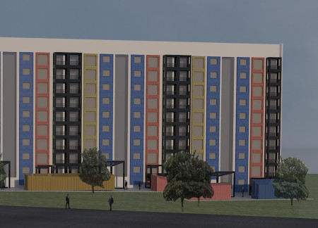 Adjustable Steel Framework and Local Finishes in Modular Urban Housing