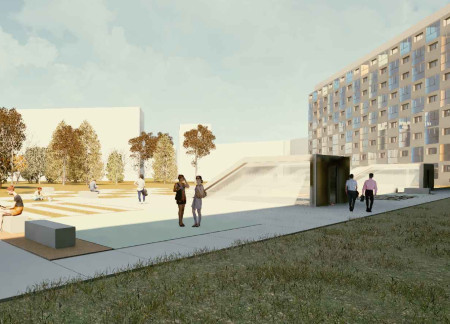 Thermal Buffer Housing Enhanced with Prefabricated Concrete Panels for Community Living