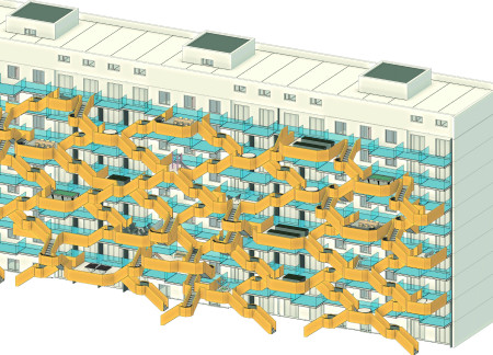 Charred Wood Shingles and Glass: Elevating Vertical Living in Urban Environments