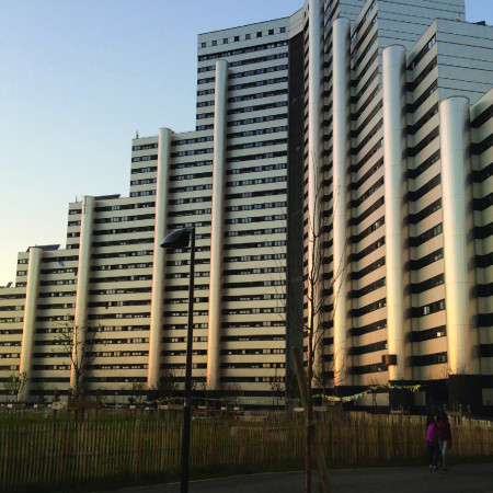 Elevated Living Spaces Incorporating Charred Wood and Concrete for Urban Resilience