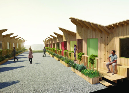 Charred Wooden Shingles and Reclaimed Timber Unite in Flexible Community Housing Solution