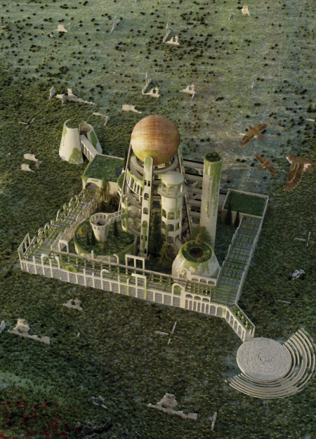 Spiral Pathways Crafted with Natural Stone and Timber Finishes in a Cultural Center