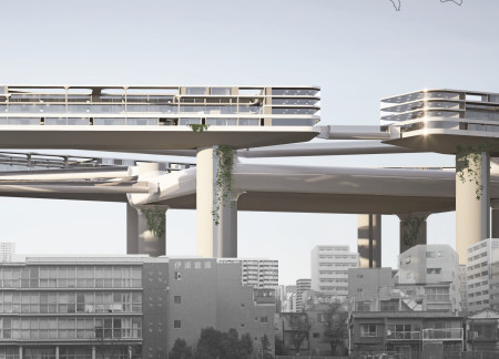 Elevated Community Spaces Enhanced by Sky Gardens and Photovoltaic Panels