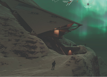 Charred Wooden Shingles and Metal Panels in a Multilevel Mountain Retreat