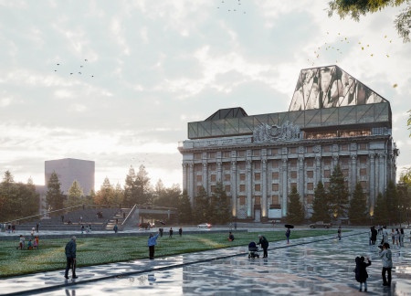 Floating Garden and Interactive Facade with Sustainable Wood Integration in a Community Hub