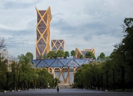 Cross-Laminated Timber and Reclaimed Spolia Forming a Community-Centric Civic Space