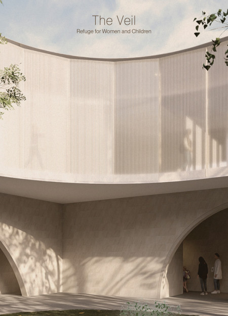 Translucent Polycarbonate Facade and Timber Framework in a Refuge for Women and Children