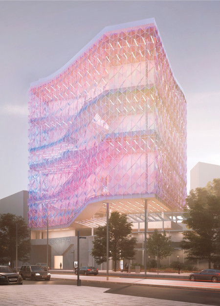 Charred Wooden Shingles and Transparent Facade Creating Dynamic Light Play in a Cultural Hub