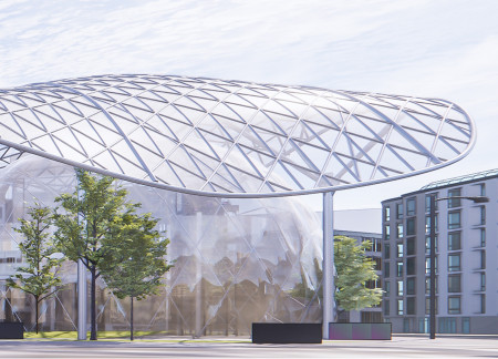 Transparent Domes with Etfe and Green Rooftops for a Neurological Treatment Center
