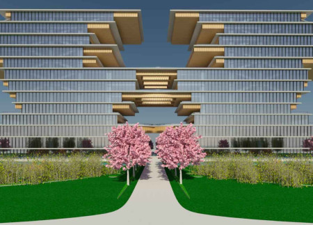 Photovoltaic Glass Facades in a Wood-Clad Multi-Functional Urban Workspace