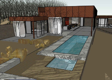 Thermal Cedar Overhangs Embrace Passive Cooling in Sustainable Desert Residence