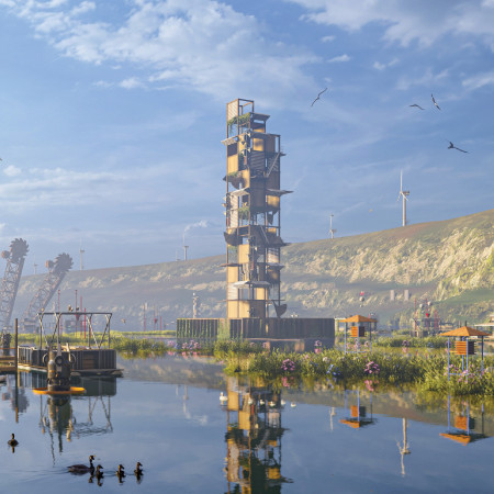 Charred Wooden Shingles and Cross-Laminated Timber Enveloping a Flexible Community Space