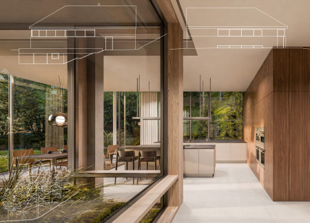 Charred Wooden Shingles and Expansive Glass Embrace Nature in a Family Residence