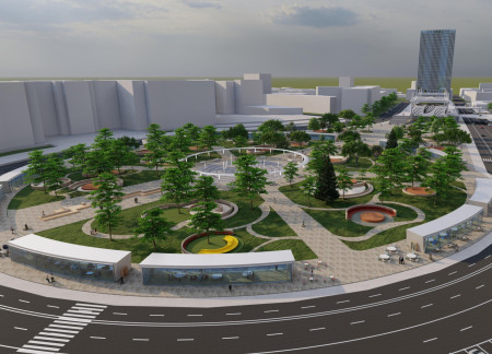 Charred Wooden Shingles Enhance Urban Connectivity in a Multifunctional Civic Space