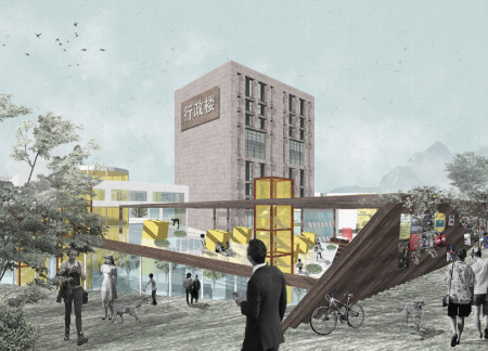 Sloping Tea House Enhanced by Green Roofs and Transparent Facades in a Cultural Education Setting