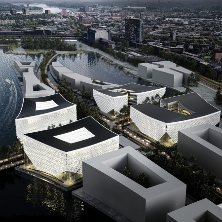 Curvilinear Facades Enhanced by Lightweight Concrete and Solar Panels in a Sustainable Community Hub