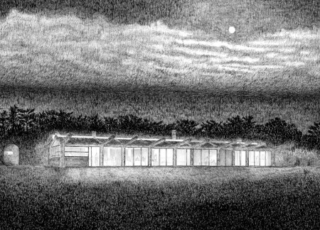 Perforated Concrete Facade and Native Landscaping Define Coastal Family Residence