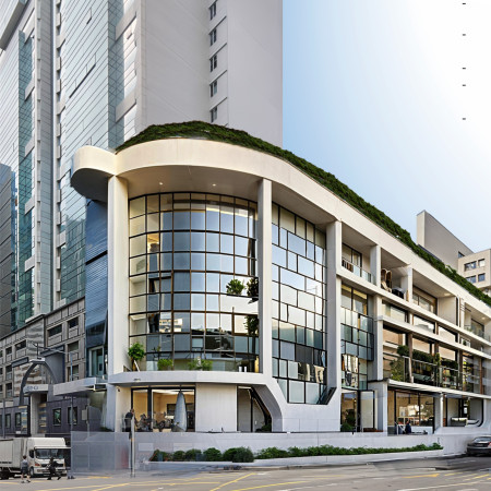 Charred Wooden Shingles and Vertical Gardens in a Sustainable Community Hub Design