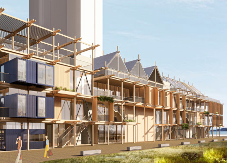 Charred Wooden Shingles and Reclaimed Containers Form a Multifunctional Sustainable Research Hub