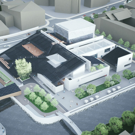 Charred Wood Shingles and Glass Facade Integrate Community Spaces Within Urban Context