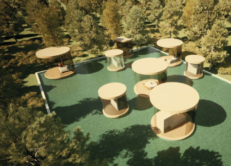 Floating Pavilions Featuring Transparent Glass and Natural Wood Integration for Contemporary Family Living