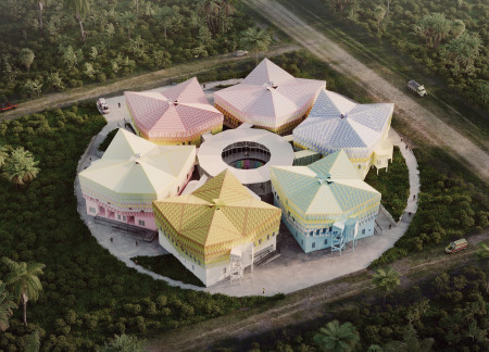 Circular Design Utilizing Natural Textiles and Composite Panels for Community Health Facility