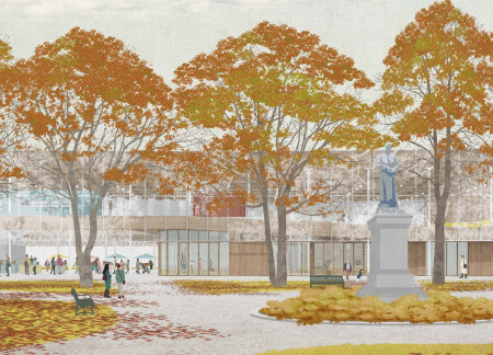 Cross-Laminated Timber Panels and Charred Wooden Shingles Define a Multifunctional Community Hub